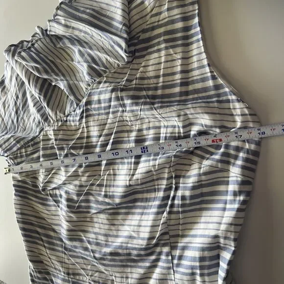 BB Dakota Womens Size 10 Romper Colleen One Shoulder Striped Blue White Ruffles - Picture 8 of 10